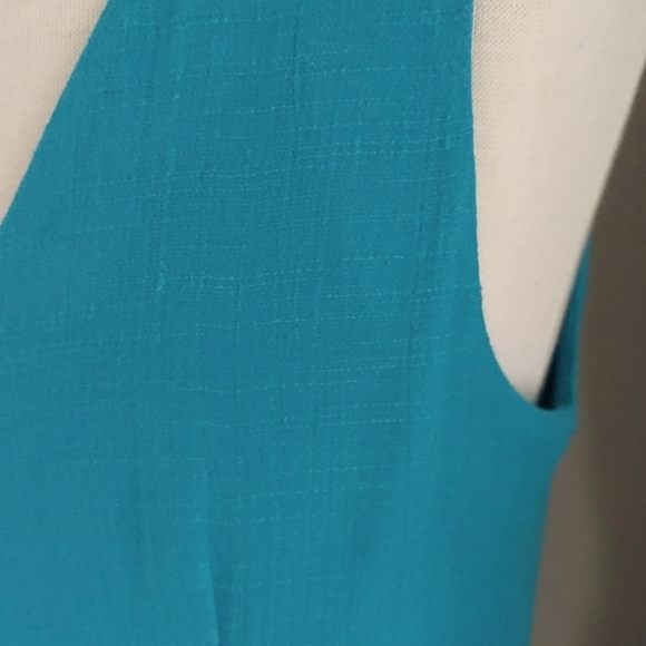 Turquoise Blue Fully Lined Dress with Layered Skirt Sz 9 - Picture 7 of 9